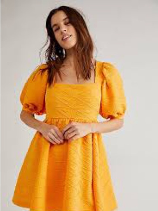 Free People Dresses & Skirts - Free People Textured Puff Sleeve Mini Dress Women’s M